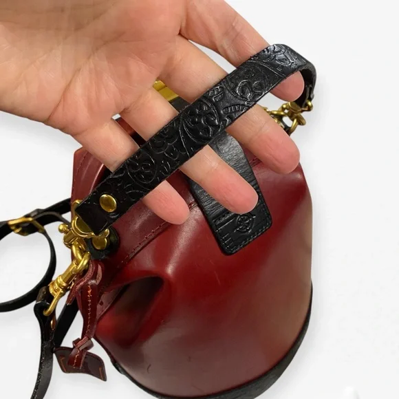 Old Trend Women's Burgundy and Black Crossbody Bag - Picture 11 of 14